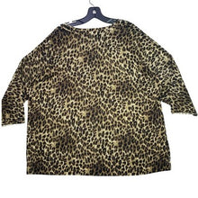 Load image into Gallery viewer, Rebecca Malone Sweater Womens 3XL Leopard Beaded AOP Mature Career Office