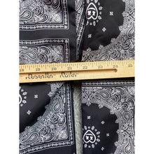 Load image into Gallery viewer, Romwe Jacket Womens Medium Black Bandana Full Zip Reversible Lightweight NWT