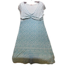 Load image into Gallery viewer, Athleta Dress Womens Medium Teal Blue Cap Sleeve Geometric Lined Athleisure