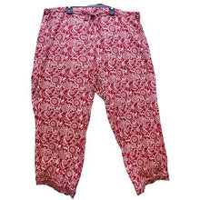Load image into Gallery viewer, Talbots Pants Womens 3XL Red Paisley AOP Cropped Mature Costal Beachy