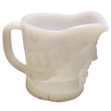 Load image into Gallery viewer, Vintage Federal Glass Toby Mug Milk Glass Creamer Pitcher Face