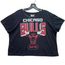 Load image into Gallery viewer, Chicago Bulls Shirt Womens Extra Large NBA Basketball Spell Out Cropped