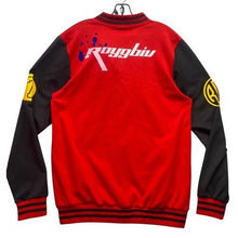 Load image into Gallery viewer, ROYGBIV Varsity Jacket Mens Extra Large Y2K Spell Out Velvet Snaps Hip Hop