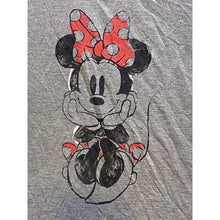 Load image into Gallery viewer, Disney Shirt Womens Medium Minnie Mouse Bow Grunge Polka Dot Casual Short Sleeve