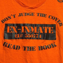 Load image into Gallery viewer, Ex-Inmate Shirt Womens Extra Large Graphic Spell Out AOP Grunge Corpcore