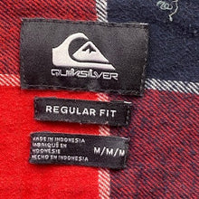 Load image into Gallery viewer, Quiksilver Flannel Shirt Mens Medium Plaid Preppy Academia Outdoors Coastal