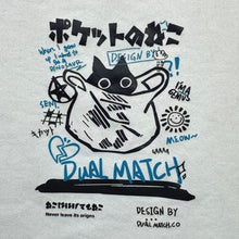 Load image into Gallery viewer, Dual Match Shirt Mens Large White AOP Japan Cat Doodle Graphic Streetwear