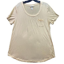 Load image into Gallery viewer, Soma Shirt Womens Large Yellow Rayon Mature Beachy Coastal Night Soft Cozy