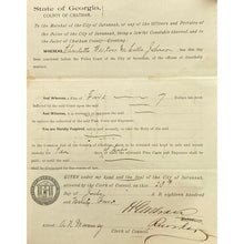 Load image into Gallery viewer, Antique 1895 Disorderly Conduct Judgement Court Paper Savanah GA Ephemera