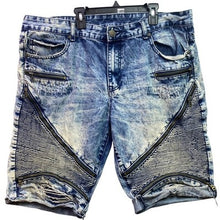 Load image into Gallery viewer, D-Lux Denim Brand Shorts Mens 38 Moto Biker Grunge Distressed Zippers Hip Hop