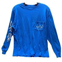 Load image into Gallery viewer, Salt Life Shirt Mens Medium Fishing Long Sleeve Hit Skull Graphic Pocket Blue