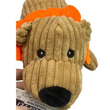 Load image into Gallery viewer, Lion Dog Toy Squeaker Corduroy 12" long Metro PawLin Pet