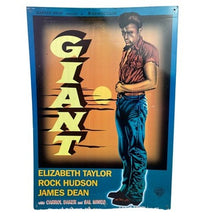 Load image into Gallery viewer, Giant Movie Poster Metal Sign James Dean Elizabeth Taylor Rock Hudson