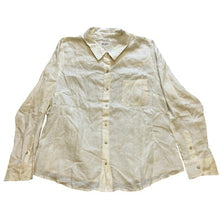 Load image into Gallery viewer, Candace Cameron Bure Shirt Womens Large Linen Blend Button Down Ivory Academia