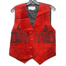 Load image into Gallery viewer, Vintage Cedars Vest Womens Medium Suede Embroidered Beaded Festival Mature