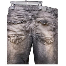 Load image into Gallery viewer, Evolve 5 Jeans Mens 32x32 Distressed Slim Fit Black fade Destroyed Punk Y2K