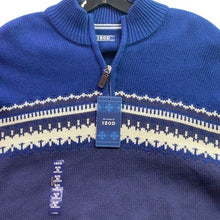 Load image into Gallery viewer, IZOD Sweater Mens Extra Large Quarter Zip Peacoat Preppy Academia Pull Over NWT