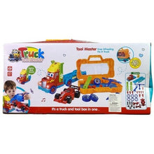 Load image into Gallery viewer, Semi-Truck Trailer Playset Lights Music Racecar Toy Toolbox Kids 3+ 36 Pieces