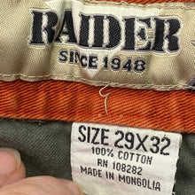 Load image into Gallery viewer, Raider Pants Mens 29x32 Cargo Olive Green Utility Workwear Outdoors Gorpcore