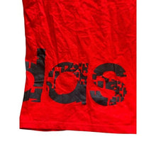 Load image into Gallery viewer, Adidas Shirt Mens Medium Wrap Around Spell Out Athleisure Red Geometric