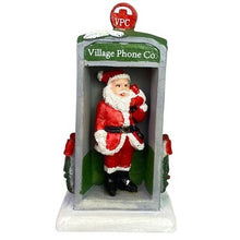 Load image into Gallery viewer, Phonebooth Santa Figure Christmas Village Decor Accessory 4.5" Tall NIB
