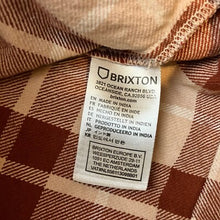 Load image into Gallery viewer, Brixton Shirt Womens Small Flannel Jacket Plaid Button Up Long Sleeve Orange