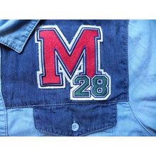 Load image into Gallery viewer, Mickey Mouse Shirt Womens Medium Long Sleeve Button Up Denim Disney Patchwork