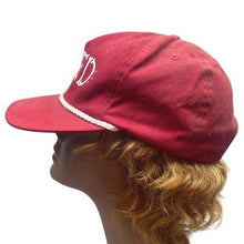 Load image into Gallery viewer, Tired Hat Red Adjustable Spell Out Skeleton Bones OSFA