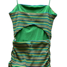 Load image into Gallery viewer, Princess Polly Dress Womens 4 Cutout Back Striped Bodycon Green Rainbow