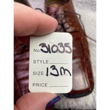 Load image into Gallery viewer, Stacy Adams Shoes Mens 13M Brown Leather Ostrich Embossed Square Toe Oxford