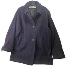Load image into Gallery viewer, Evan Picone Pea Coat Womens 8 Black Wool Blend Lined Mature Button Outdoors