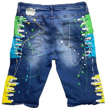 Load image into Gallery viewer, Rutherford Shorts Mens 36 Distressed Thrashed AOP Slim Streetwear Skater Grunge