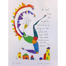 Load image into Gallery viewer, 1993 Brian Andreas Framed Print Her Laughter Watercolor Signed Matted 14x16.5"