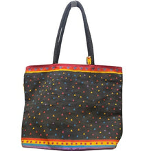 Load image into Gallery viewer, Laurel Burch Tote Bag Feline Fantasy Rainbow Cats Whimsical Art Boho Festival