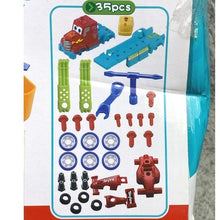 Load image into Gallery viewer, Semi-Truck Trailer Playset Lights Music Racecar Toy Toolbox Kids 3+ 36 Pieces