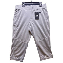 Load image into Gallery viewer, Under Armour Softball Pants Womens Medium Baseball Gray Uniform NWT