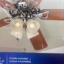 Load image into Gallery viewer, Harbor Breeze Ceiling Fan Light Kit Brushed Nickel Finish Alabaster Glass Shades