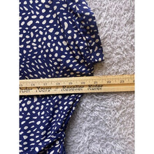 Load image into Gallery viewer, Gap Dress Womens Medium Navy Dress with Tie Polka Dot Print Lined Navy & Ivory