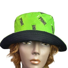 Load image into Gallery viewer, PRIME Bucket Hat Adult Reversible Neon Green Promo Trendy AOP Beachy Streetwear