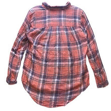 Load image into Gallery viewer, Lucky Brand Shirt Womens Small Plaid Button Down Peachy Orange Oversized