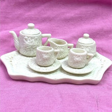 Load image into Gallery viewer, Vintage Miniature Tea Set Mini Tray Teapot Ceramic Floral Cups Saucers