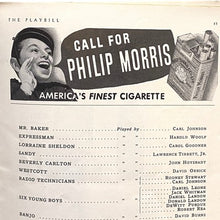 Load image into Gallery viewer, Vintage 1940 Playbill The Music Box Beer Cigarette Chevy Baseball Advertising