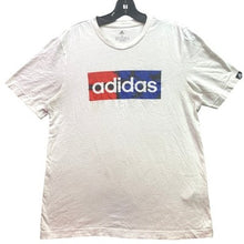 Load image into Gallery viewer, Adidas Shirt Mens Small White Athletic Athleisure Logo Spell Out Everyday