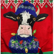 Load image into Gallery viewer, Holiday Time Sweater Mens Extra Large Ugly Christmas Cow Graphic Fair Isle