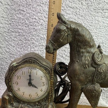 Load image into Gallery viewer, Vintage Galter Products Co Spartus Mantel Clock Electric Horse Country Western