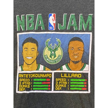 Load image into Gallery viewer, Milwaukee Bucks Shirt Mens Medium NBA Jam Lillard Heathered Black Basketball