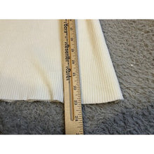 Load image into Gallery viewer, Tahari Sweater Womens Medium Keyhole Ribbed Knit Top Fitted Short Sleeve Ivory