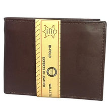 Load image into Gallery viewer, Genuine Leather Bi Fold Wallet Dark Brown Hand Crafted Zipper Coin Pocket