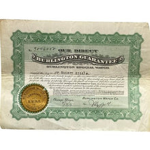 Load image into Gallery viewer, Antique 1913 Burlington Watch Co. Certificate Guarantee Ephemera Collectible