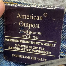 Load image into Gallery viewer, American Outpost Shorts Womens 4 Belted Denim Beachy Coastal Everyday Streetwear